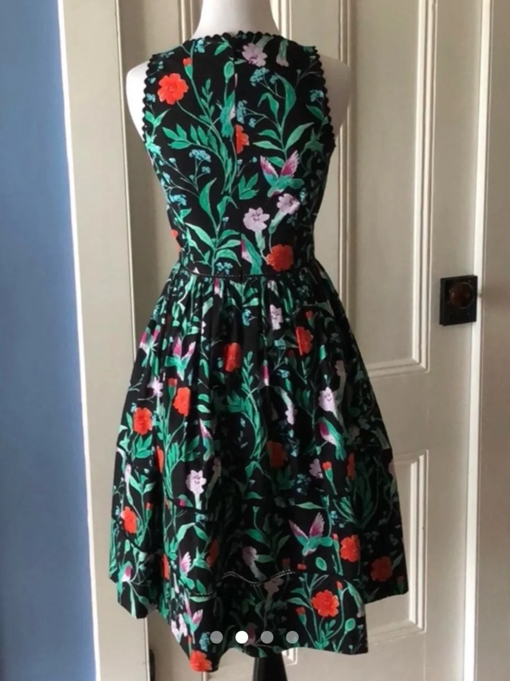 Kate Spade Jardin Poplin Hummingbird Dress